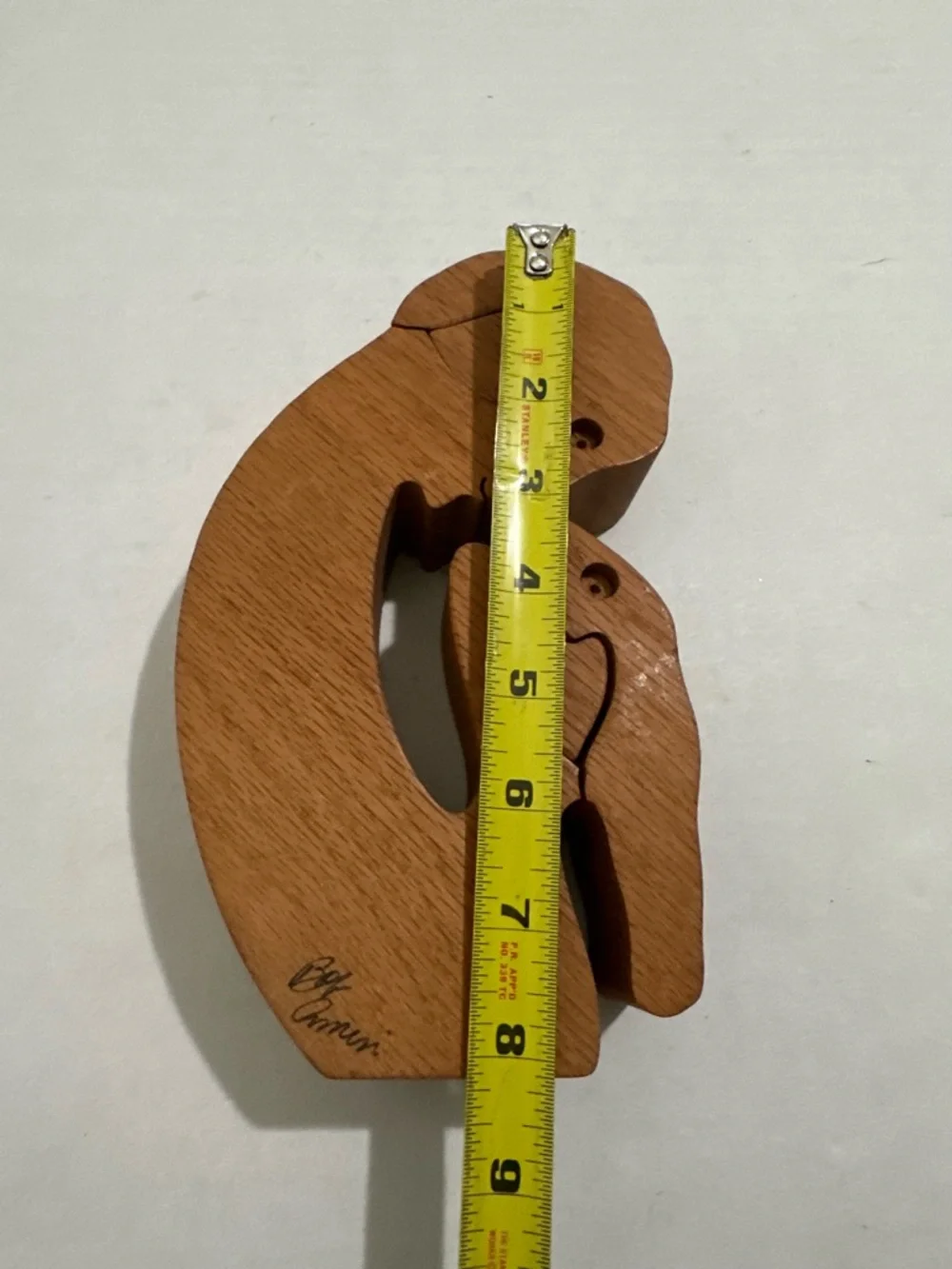 Vintage MCM Bob Ameri Signed Wooden Sculptures Kissing Couple Puzzle Figurines